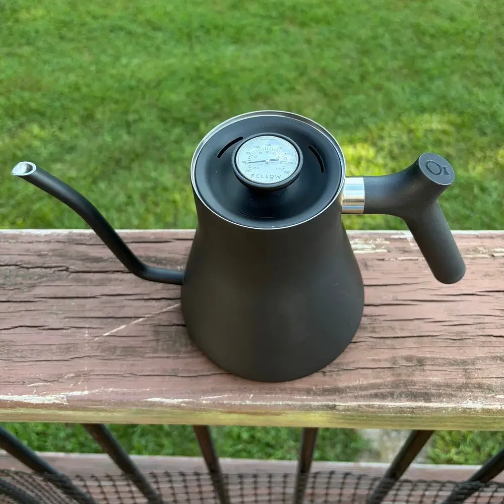 Fellow Stagg Pour-Over Stovetop Kettle with Built-In Thermometer, Matte Black 1L